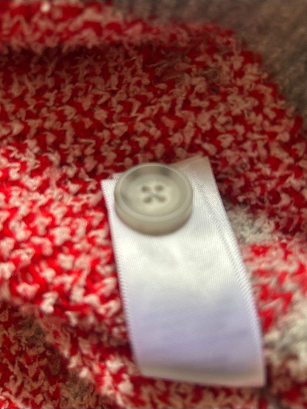 cupcakes & cashmere Gray Candy Cane Knit Cardigan with Red & White Accents - Picture 7 of 9
